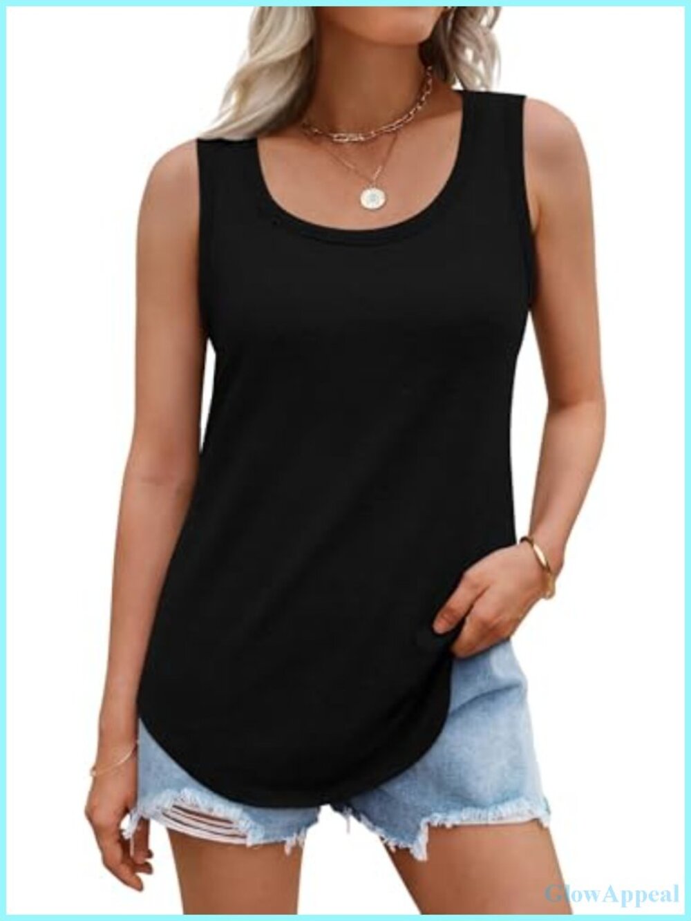 Women's Cotton Tank Top Summer Sleeveless Loose Fit Cami